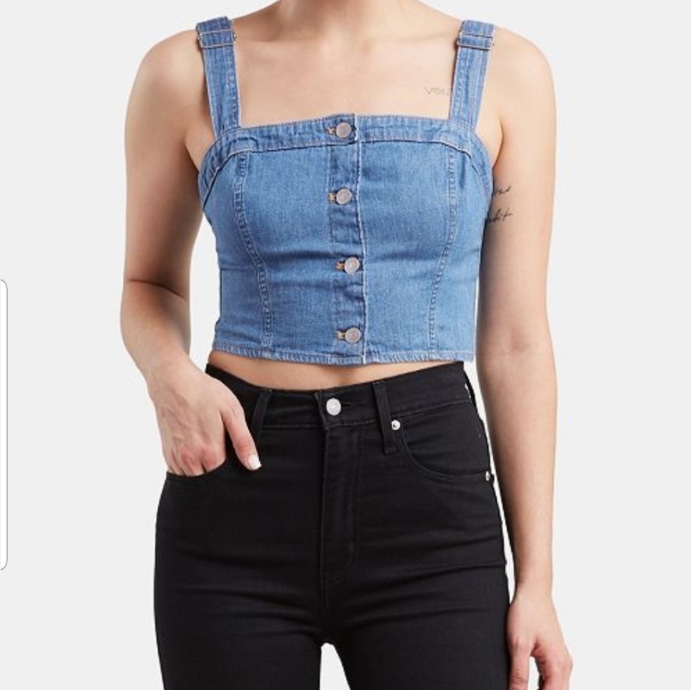 Levis "hazel" denim cropped top